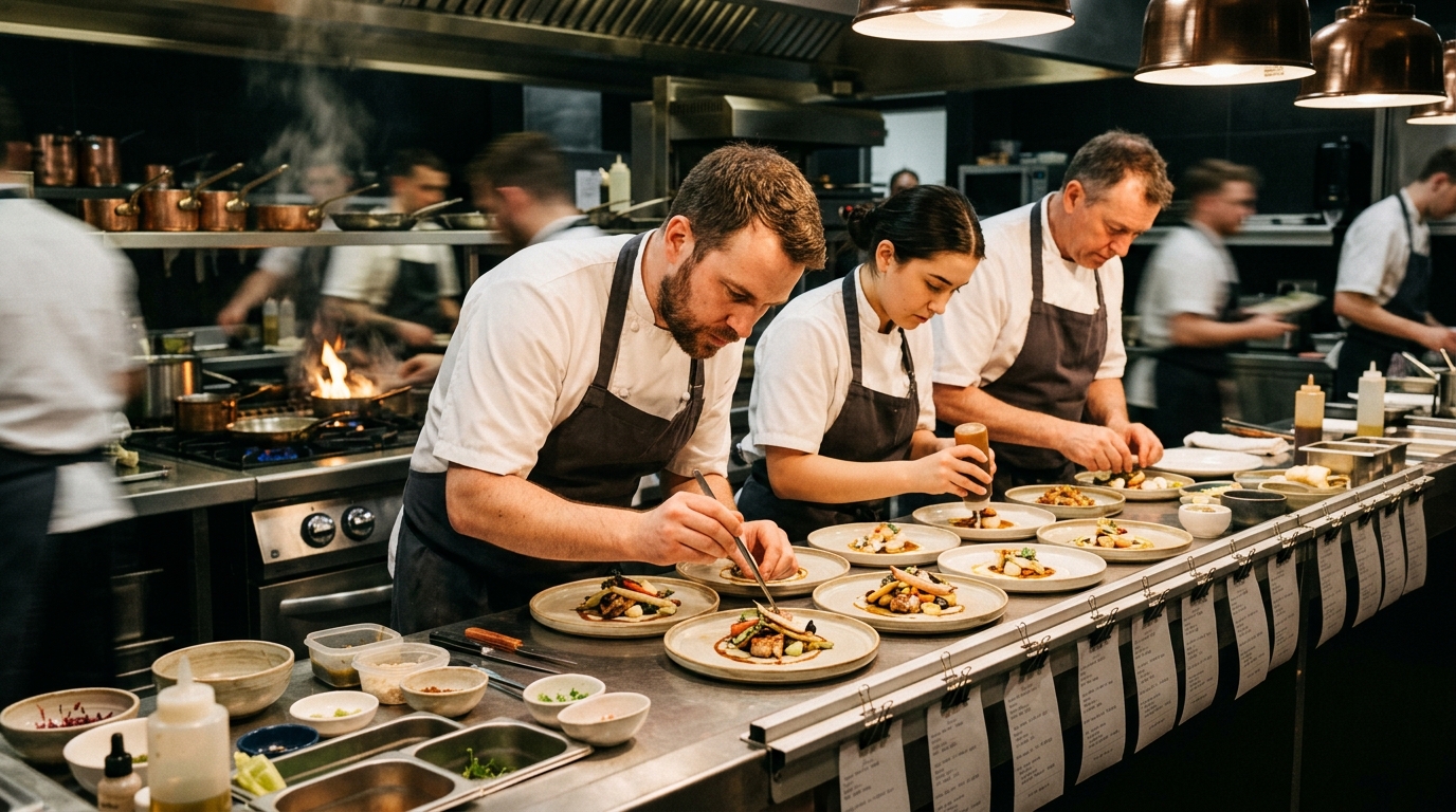 busy kitchen service