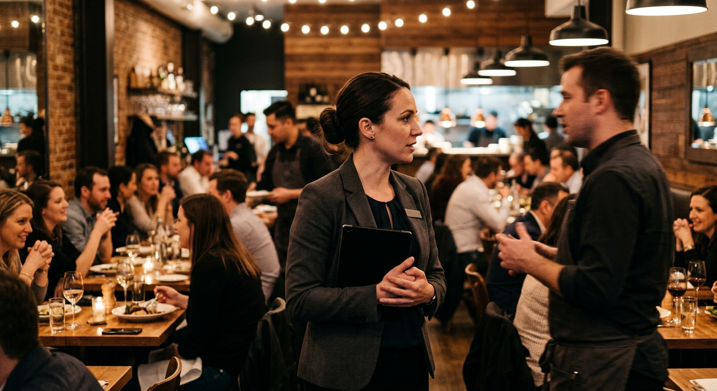 busy restaurant dining room