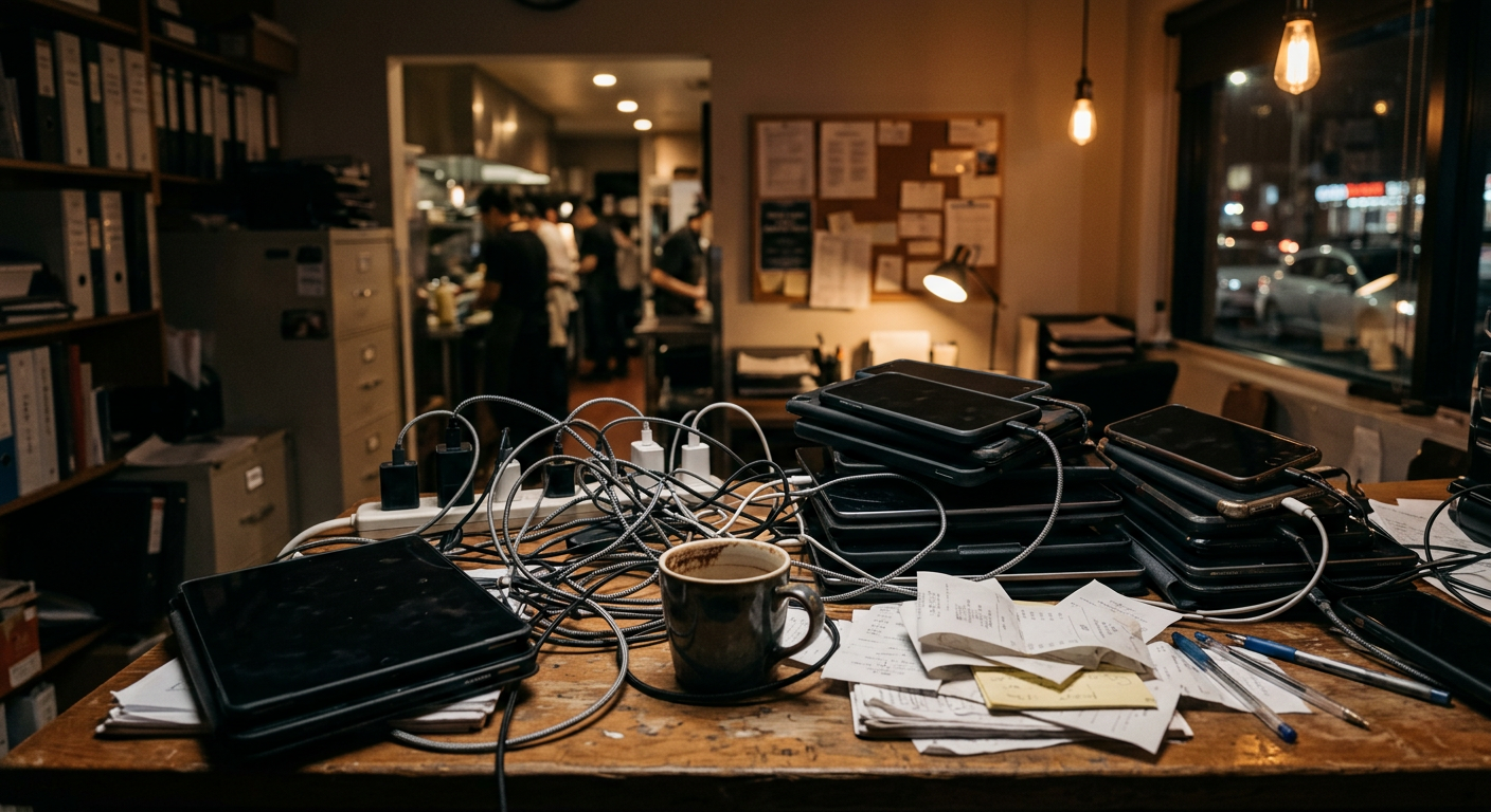 Restaurant tablet farm chaos