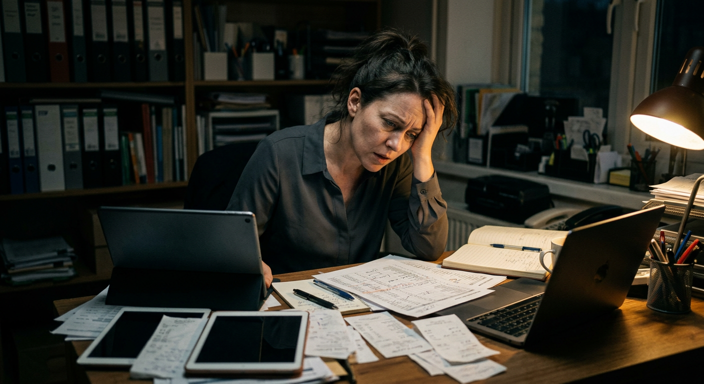 manager juggling tablets