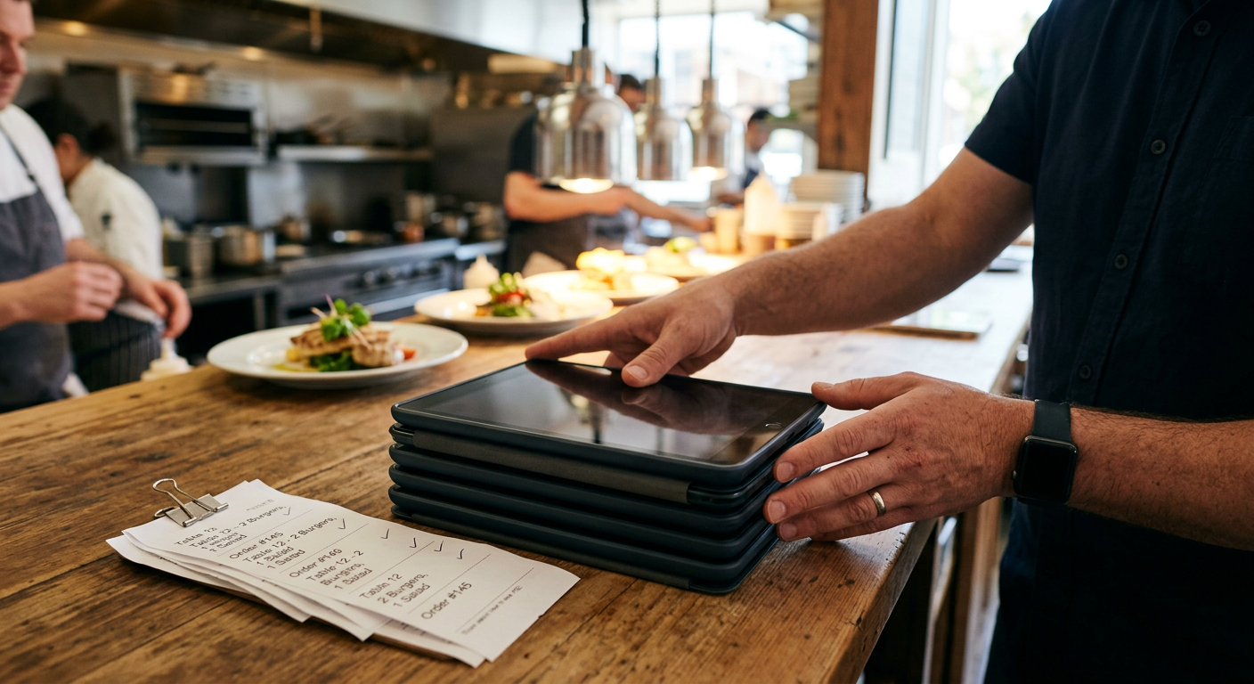 Stack of order tablets