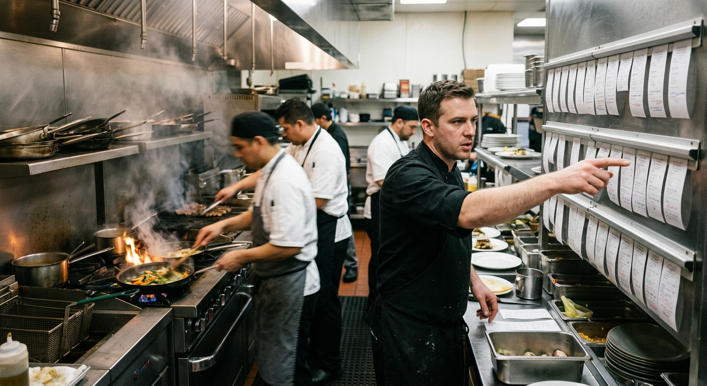 kitchen line during rush