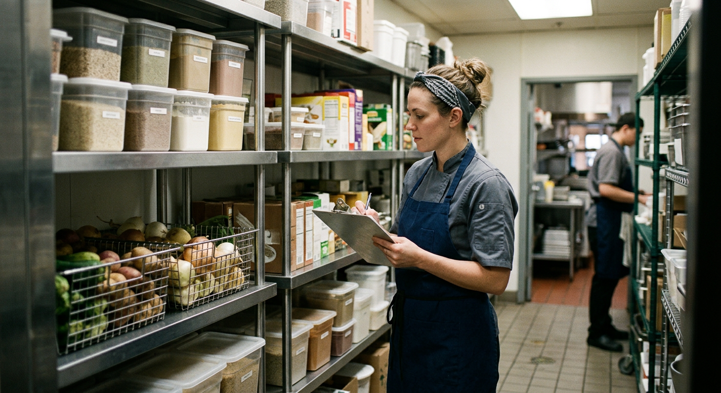 Kitchen inventory shelves