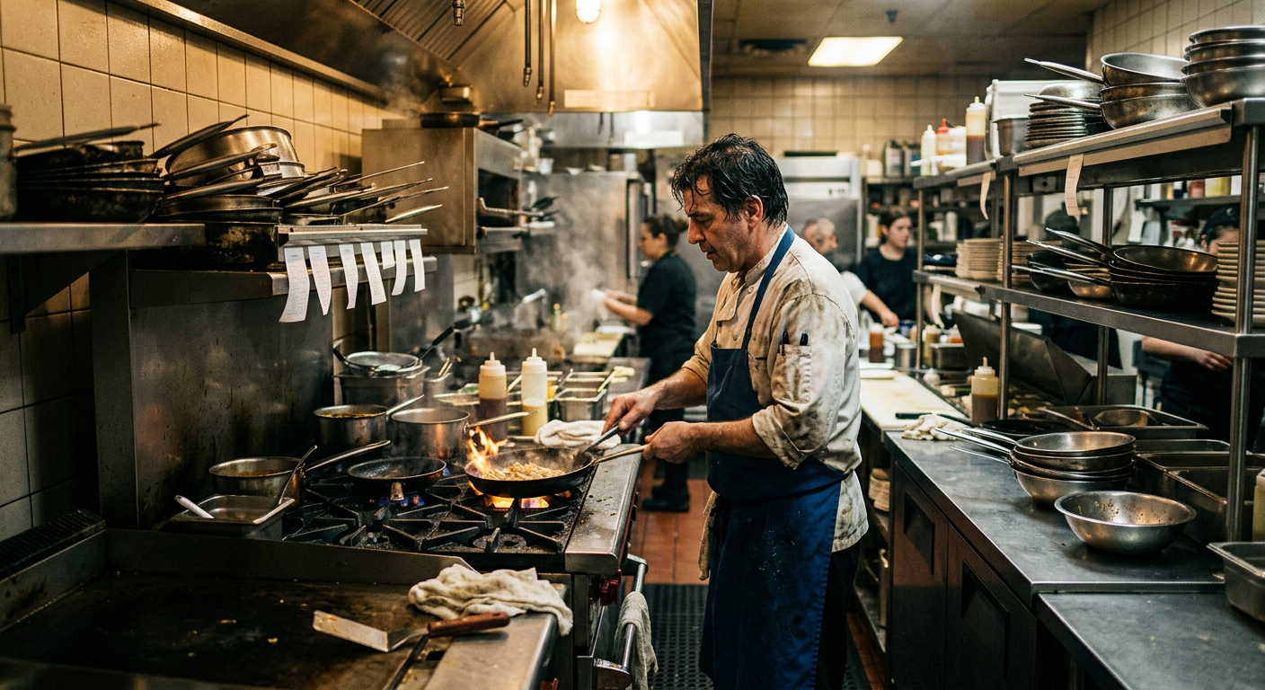 understaffed restaurant kitchen