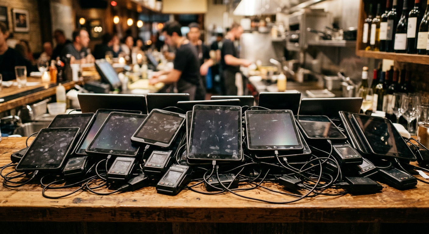 Cluttered POS tablets