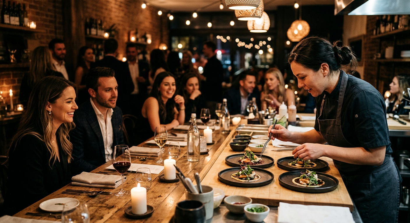 chef pop-up dinner scene