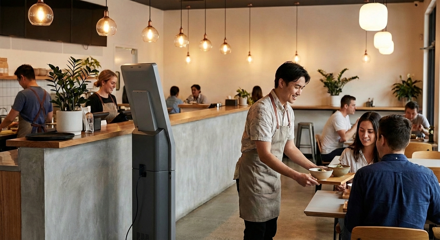 Staff serving guests