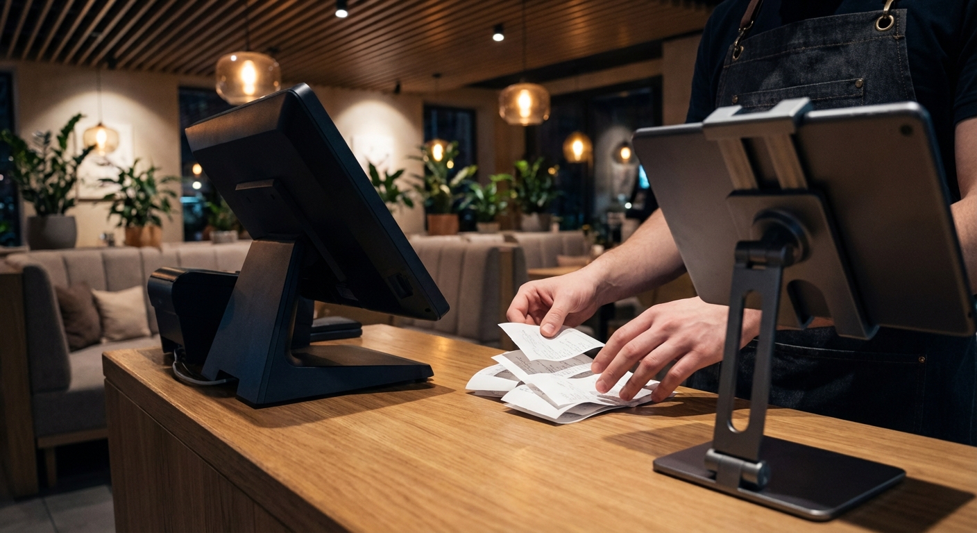 Modern restaurant POS counter