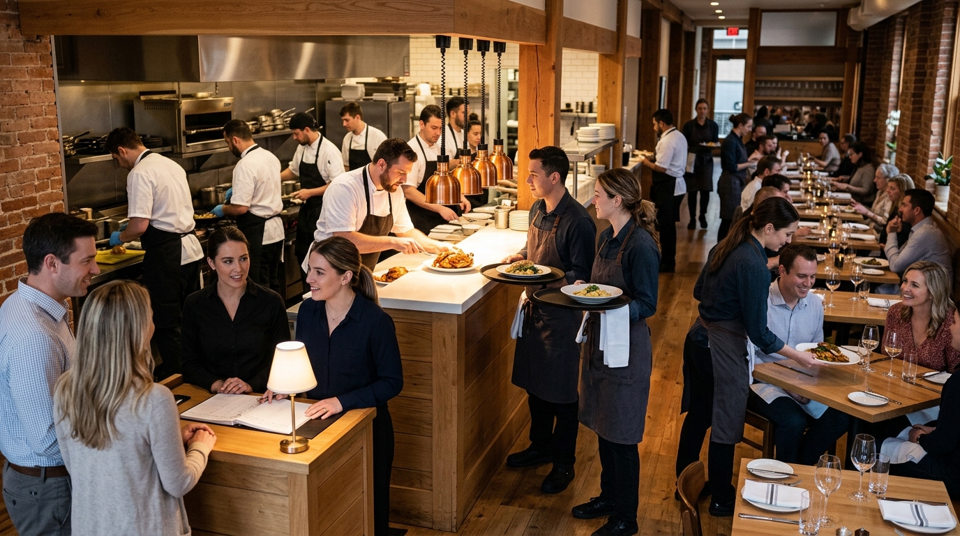 Coordinated restaurant team