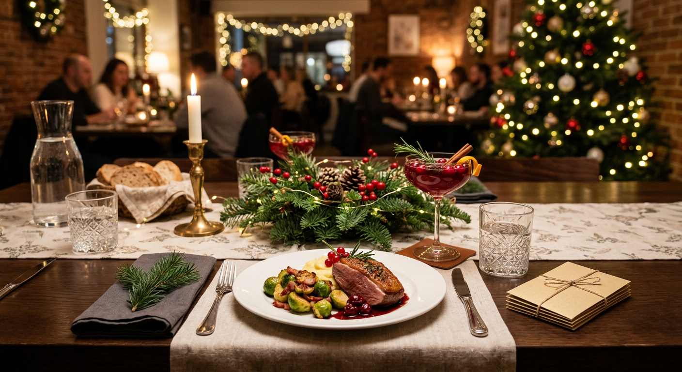 Festive seasonal table setting