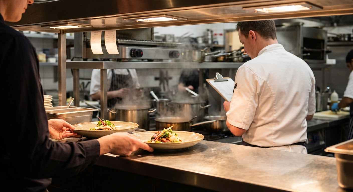 Kitchen pass during service