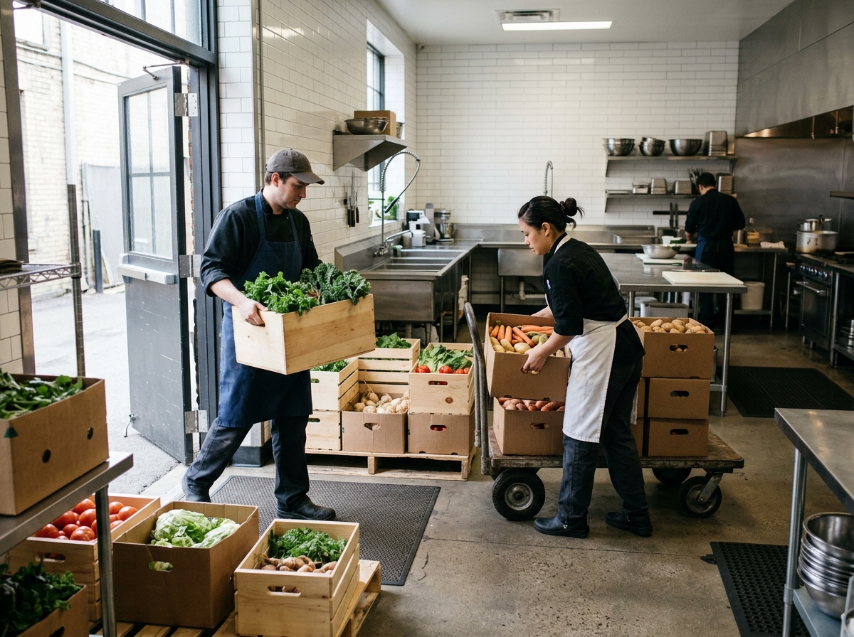 fresh produce delivery receiving