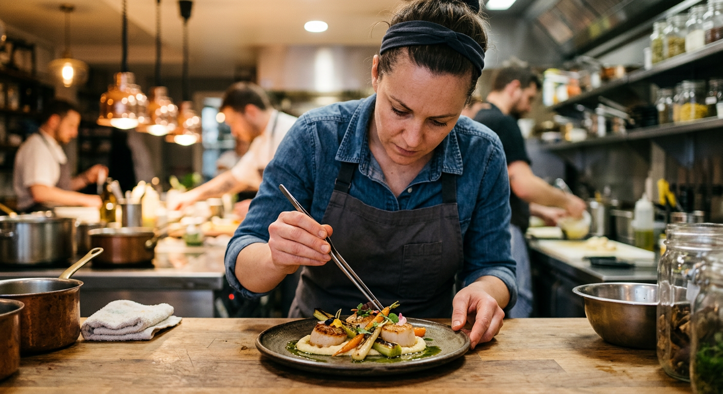 chef plating entrée