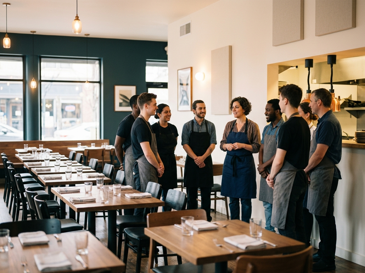 pre-shift staff meeting