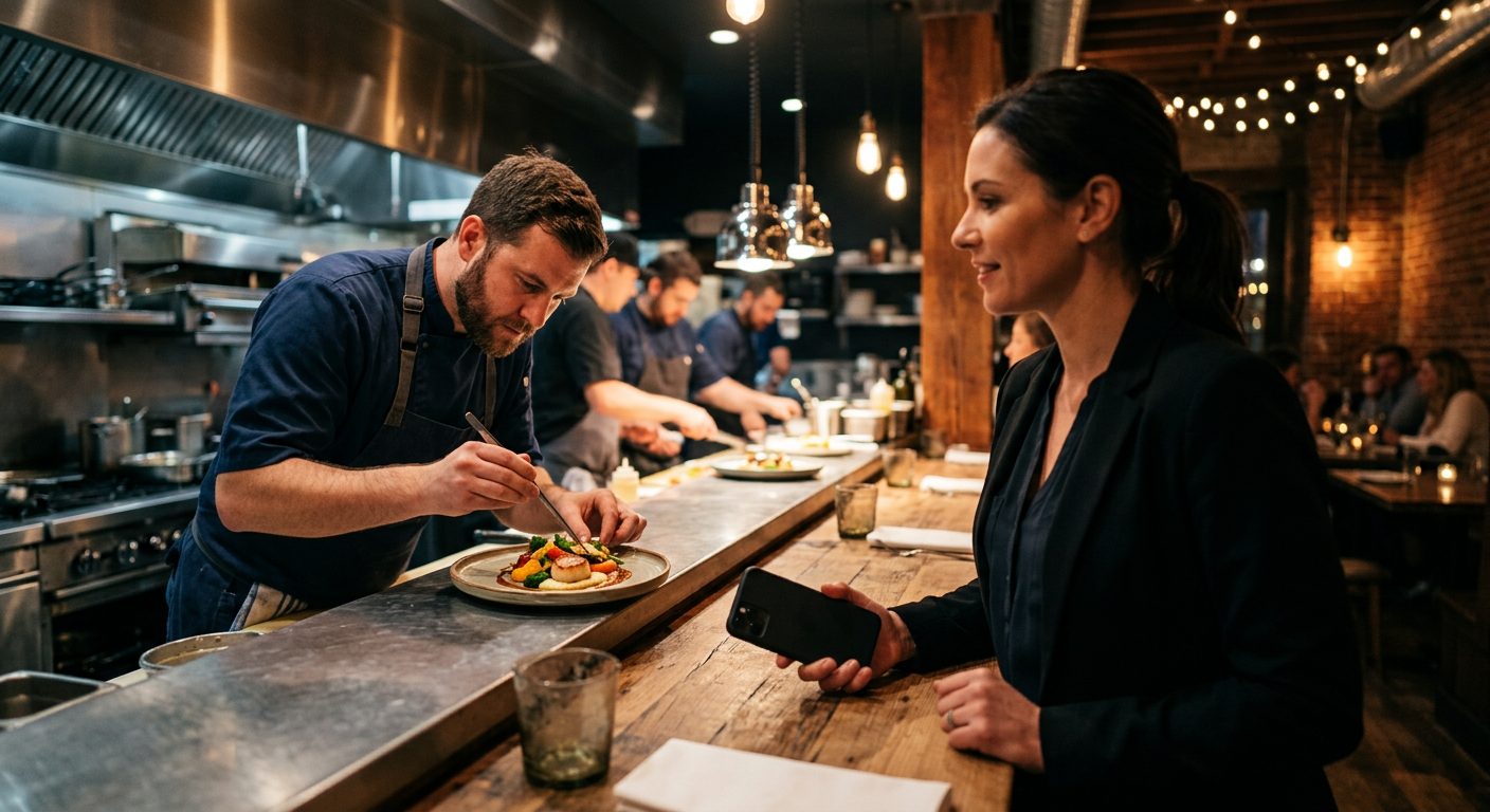 Chef plating fine dining