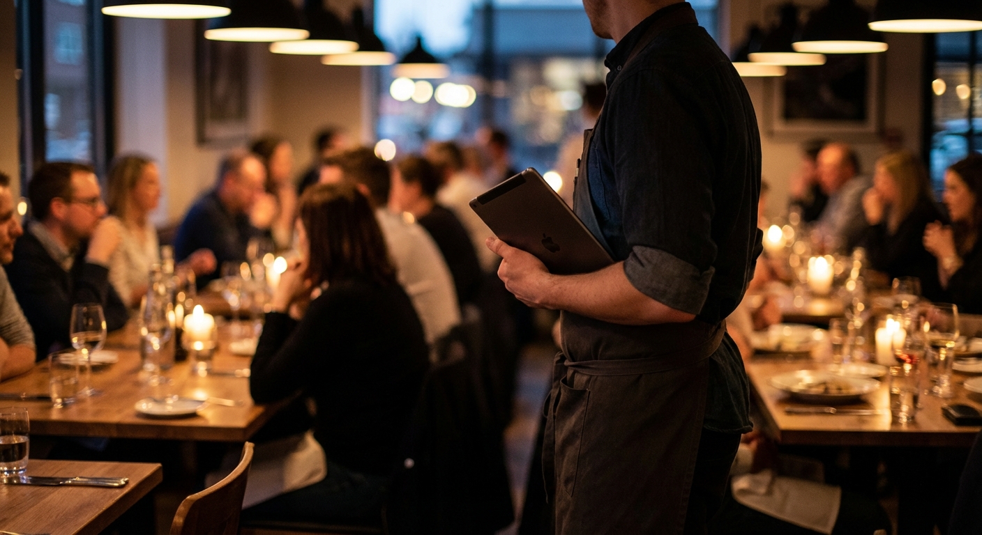 Server holding tablet