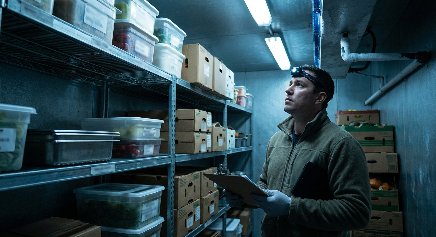 Manager checks inventory