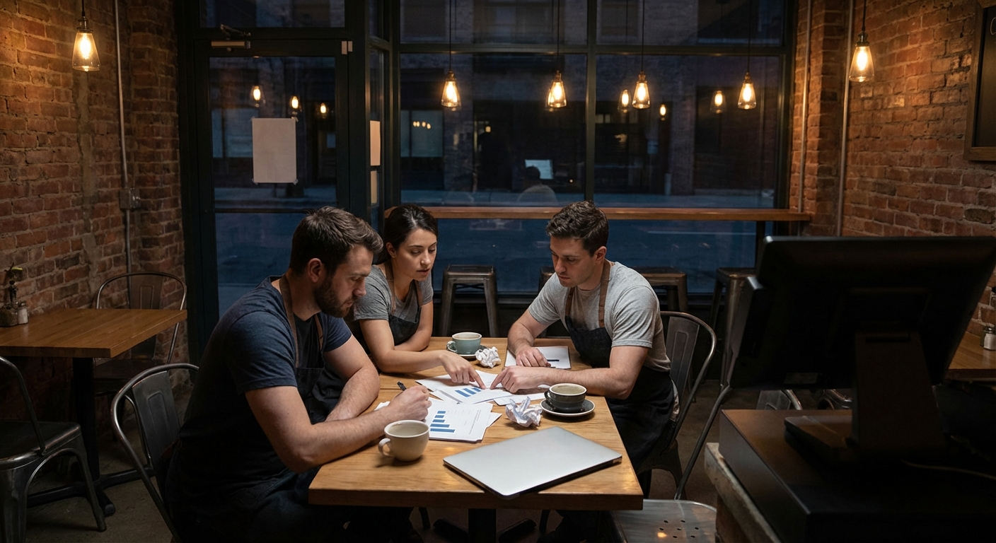 Restaurant team planning session