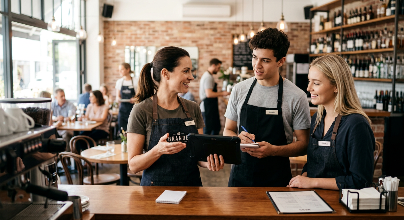 POS training on tablet