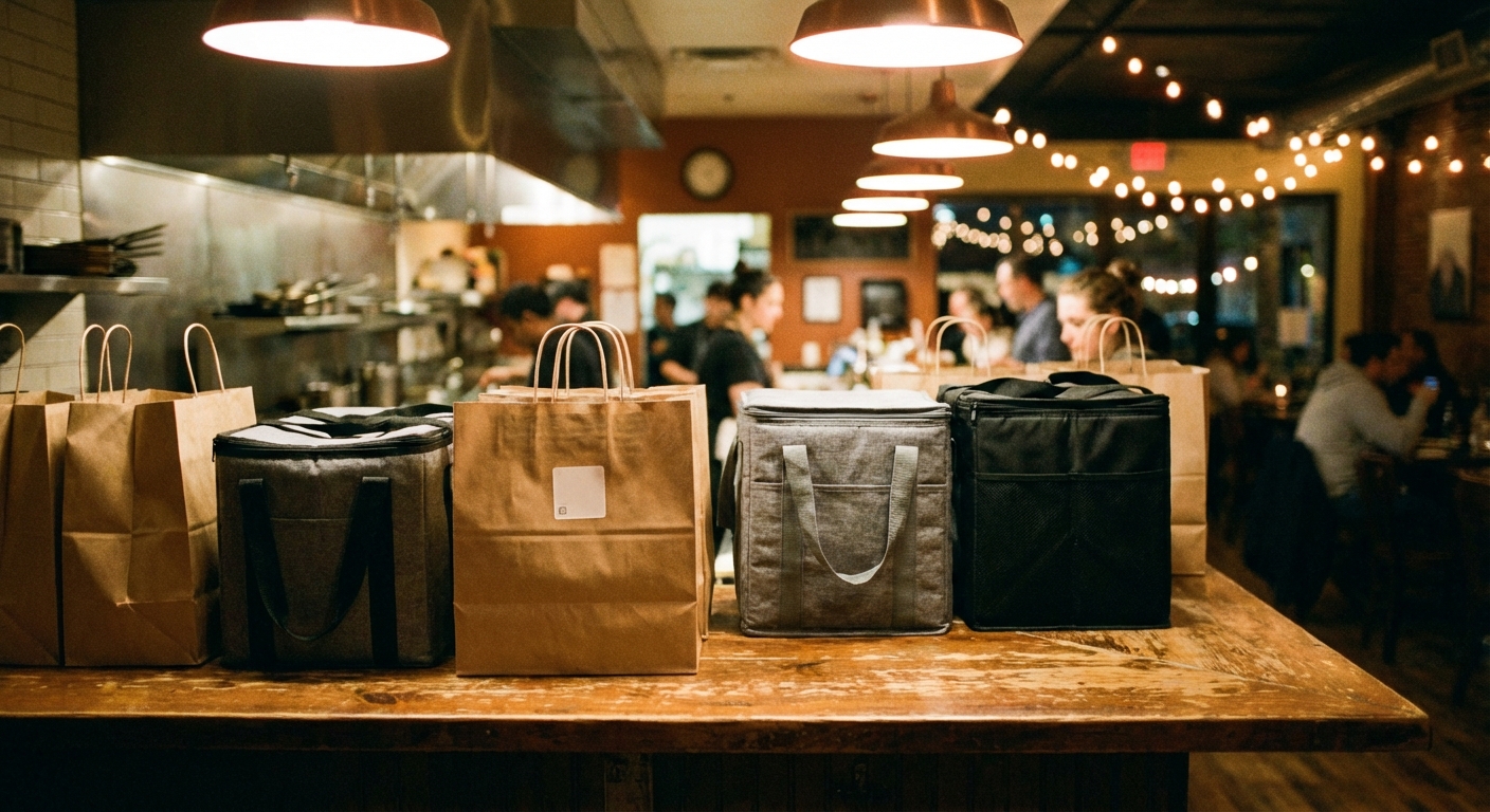 Takeout bags ready