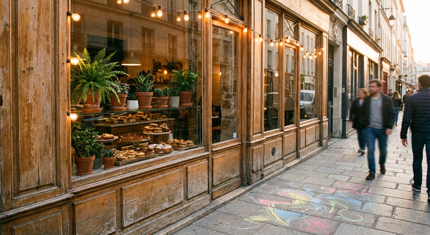 small cafe storefront