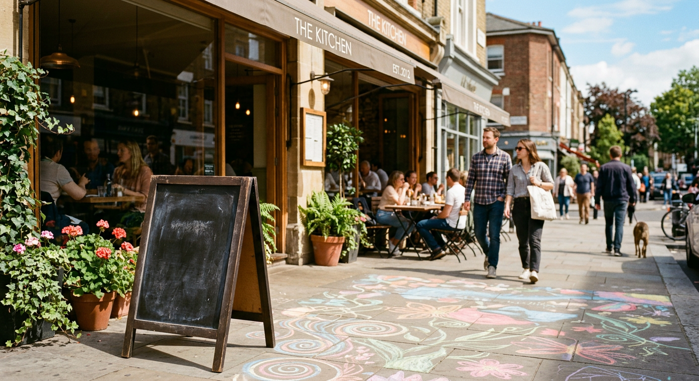 Restaurant sidewalk sign