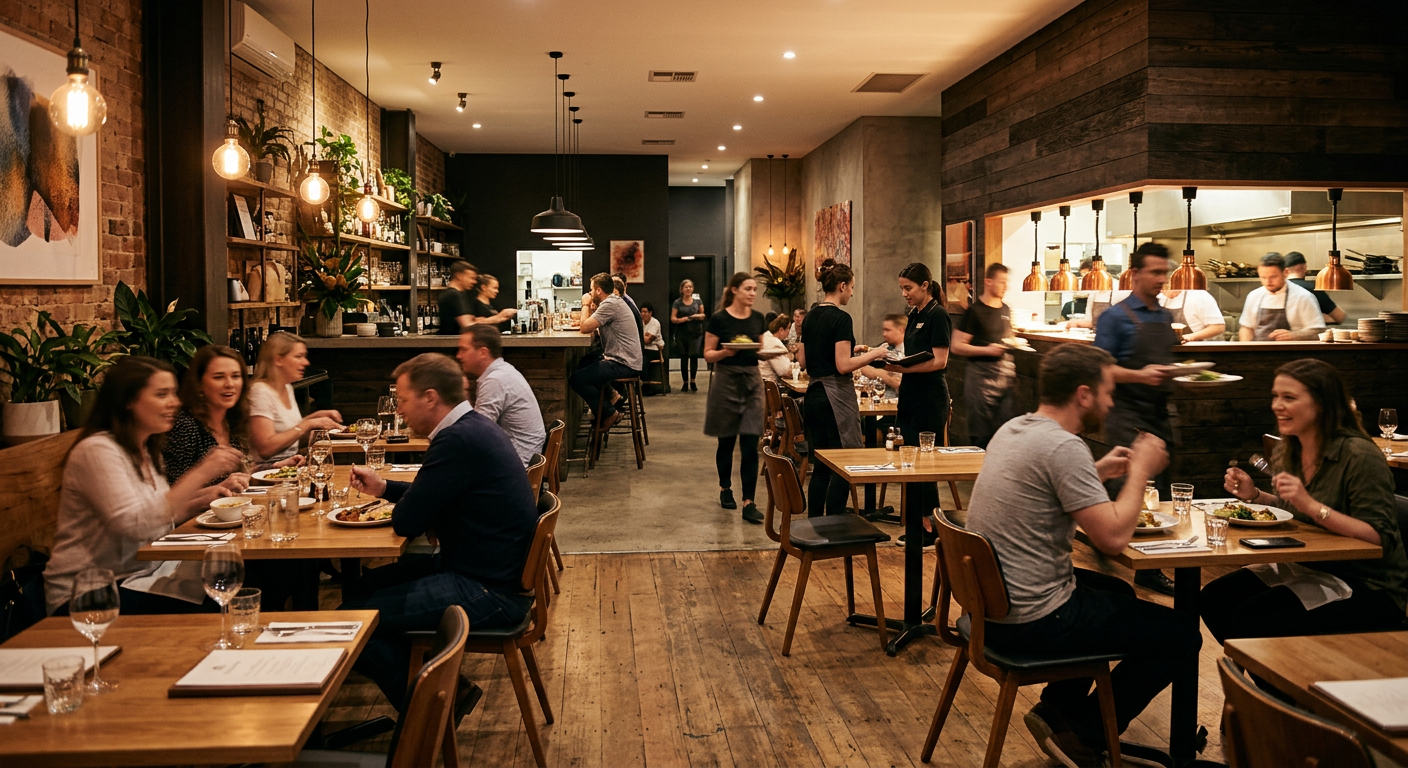 busy modern restaurant interior