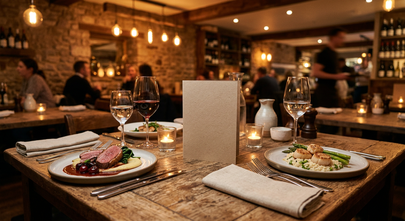 Restaurant menu table
