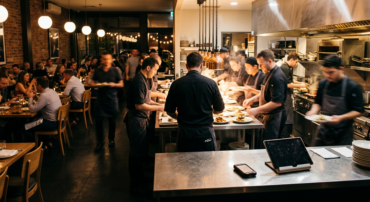 busy restaurant kitchen