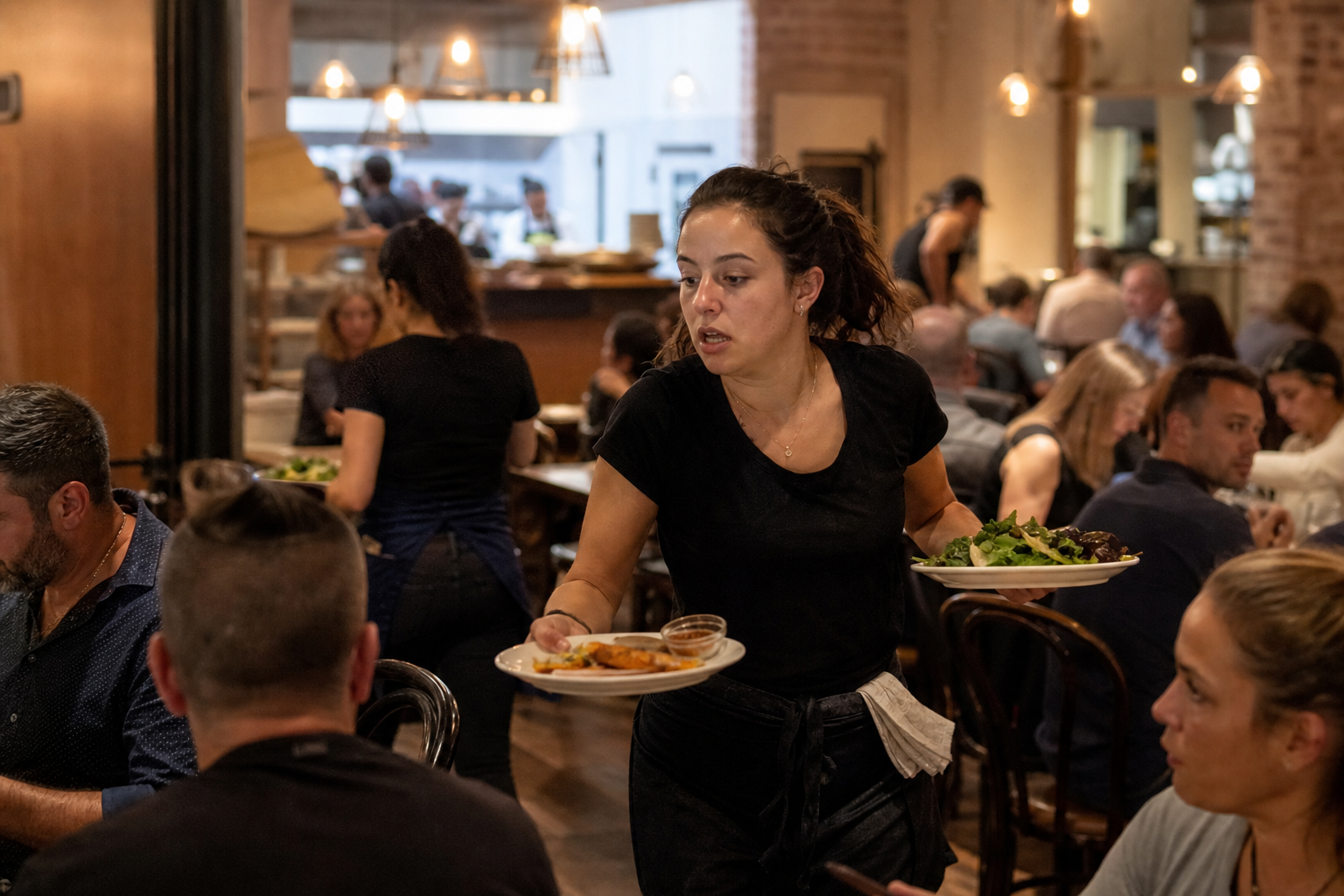 Overworked restaurant staff