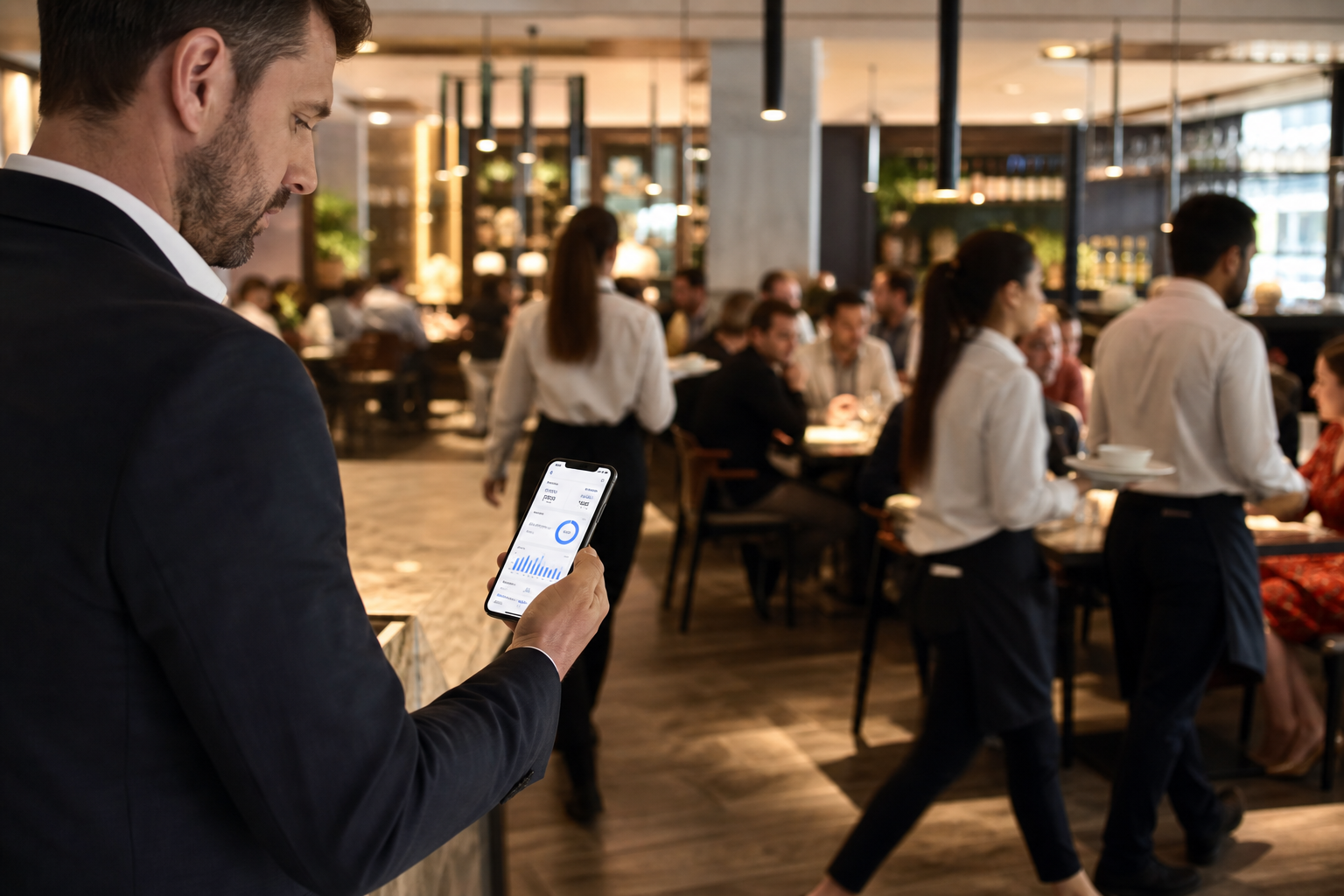 Restaurangchef kollar dashboarden