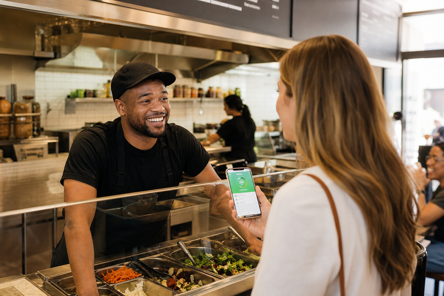 Guest using loyalty app