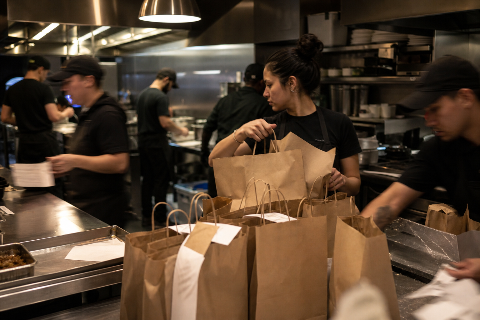Högt tempo i ett restaurangkök