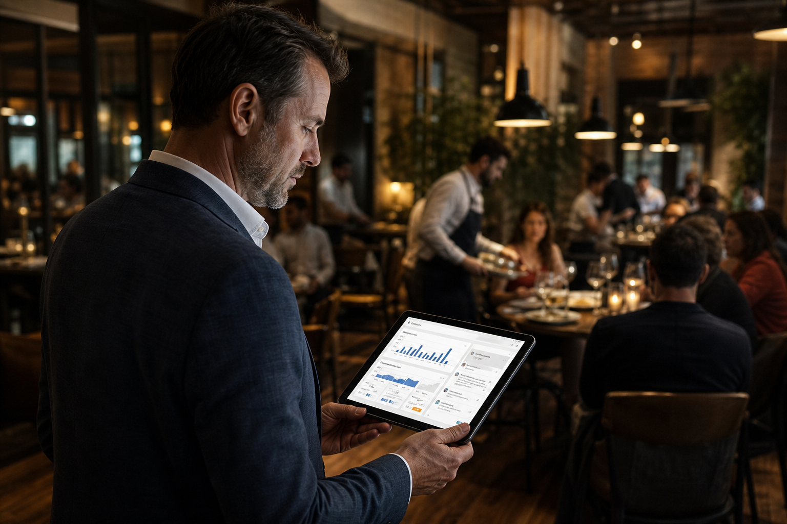 restaurantchef der bruger AI-analyse